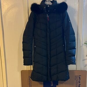 Bogner  Fire+Ice Black Puffer Jacket with Fur Collar